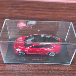 Red Model 3 Toy Car New -metal Made By Burago.